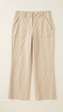 Autres Filles Wide Leg Pants L High Waist Double Button Beige